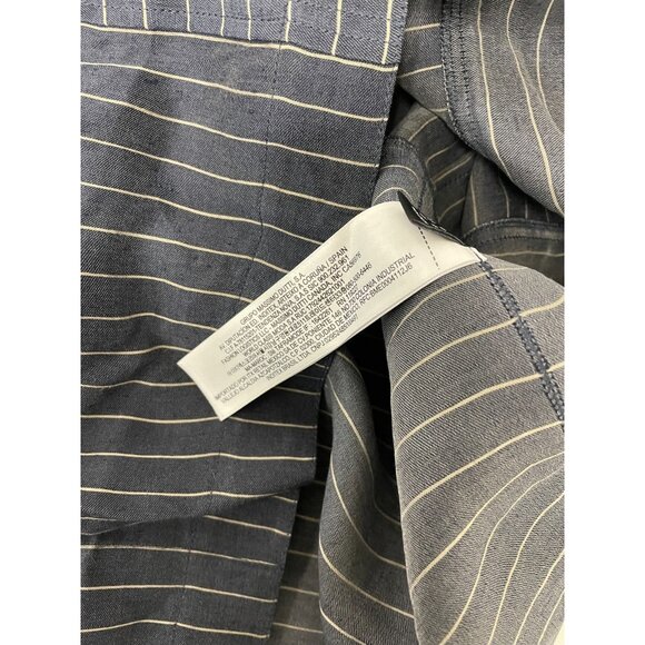 Massimo Dutti Womens Shirt blouse XS Button Up Blue Striped Linen 5161/615 NWT - Picture 7 of 12